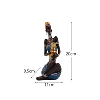 Stylized African Woman Figurine Textured African Woman Sculpture Traditional Resin Sculpture Elegant for Collectors, Home Decor