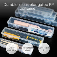 Transparent PP Long Rectangular Storage Box Organizer