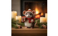 Lightweight Holiday Mouse Decoration Stocking Stuffer Gift Holiday Mouse Doll Cute Design for Holiday Decor, Tabletop Display