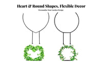 2 Pieces Heart Shaped Plant Support Decorative Heart-Shaped Trellis Round Plant Climbing Frame for Garden, Outdoor, Balcony