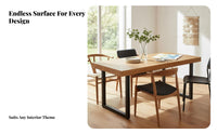 Mechanical Pipe Leg Table Retro Design Mechanical look worktable sturdy Wood Top Household Furniture for homeowners, Adults, Home, Restaurant, Kitchen