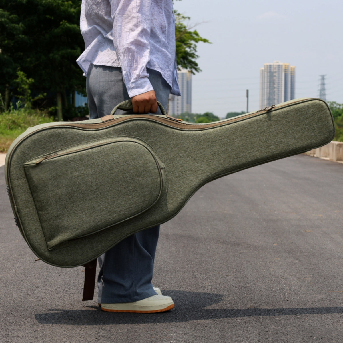 Thick Padded Guitar Bag with Pocket Portable Guitar Bag with Pockets Lightweight Soft-Sided for Rehearsal