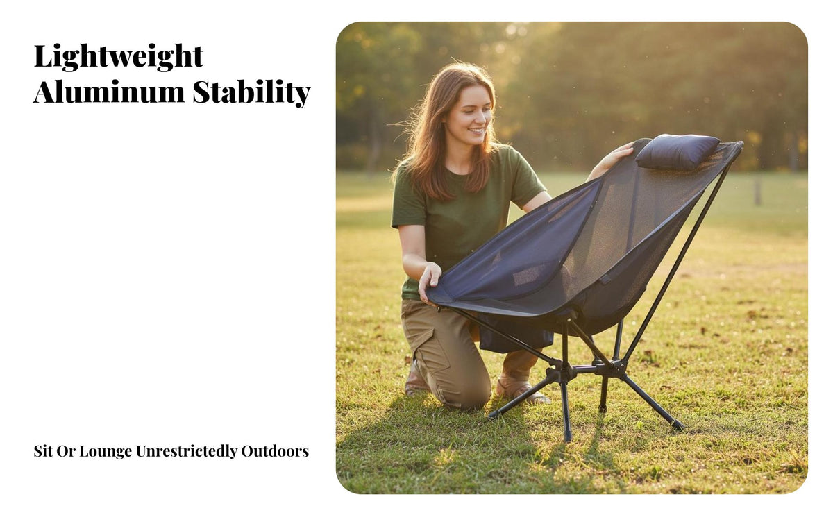 Long-Lasting Aluminum Frame Mesh Recliner Chair Fast and Simple Setup Ultralight Camping Chair Ergonomic Design Collapsible Outdoor Recliner Heavy Duty for Campers, Backpackers, Beachgoers, Picnic, Picnics, Fishing, Beach
