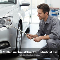 Inspection Mirror Folding Design Extendable Lighted Mirror Versatile Hand Tool for Mechanics, Hard-to-Reach Areas, Machine Maintenance