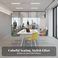 Colorful Choices Stackable Armless Chair Space-Saving Molded Plastic Shell Chair Modern Design Seating Furniture Minimalist design for Office Workers, Restaurant Owners, Training Room, Cafe, Study, Kitchen