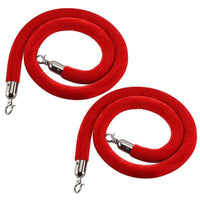 2 Pieces Swivel Hooks Velvet Barrier Rope Metal Fittings Stanchion Rope 1.5 M
