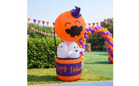 Giant Pumpkin Ghost Combo Inflatable Freestanding Inflatable Pumpkin Ghost Bright Halloween Inflatable Decoration Waterproof for Pathway