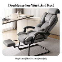 No Wheels Reclining Sled Base Chair Support Sled Base Armchair Ergonomic Design Computer Seat Thick Padded Cushion for Executives, Clients, Students, Conference Room, Restping