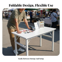 Foldable Design Rectangular Folding Table adaptable Portable Furniture Multifunctional Utility Desk Space-Saving for Street Vendors, Apartment Dwellers, exteriordoor, Small areas, Office, Study Room