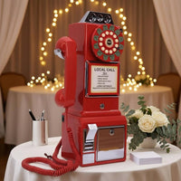 Retro Design Vintage Audio Message Recorder Coiled Cord Rotary Phone Recorder Glossy Rotary Telephone Decorative