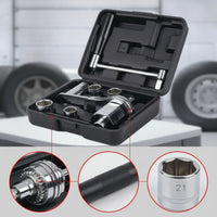 Manual Spare Tire Tool Kit with Carrying Case High-Strength Tire Lug Nut Wrench Heat Treated Wheel Lug Wrench Forged for Roadside Emergency