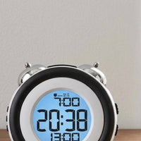 Large Digits Vibrating Alarm Timekeeper Vibration Pad Twin-Bell Bell Alarm Timekeeper White Timepiece