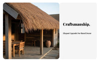 Artificial Thatch Tile Weatherproof Plastic Thatch Roofing Realistic Look for Contractors, Homeowners, Resort, Rooftops, Patios