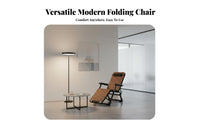 Folding Recliner Chair Foldable Portable Reclining Lounge Chair Versatile Portable Lounge Bed for Office Workers, Adults, Beach, Outdoor, Poolside