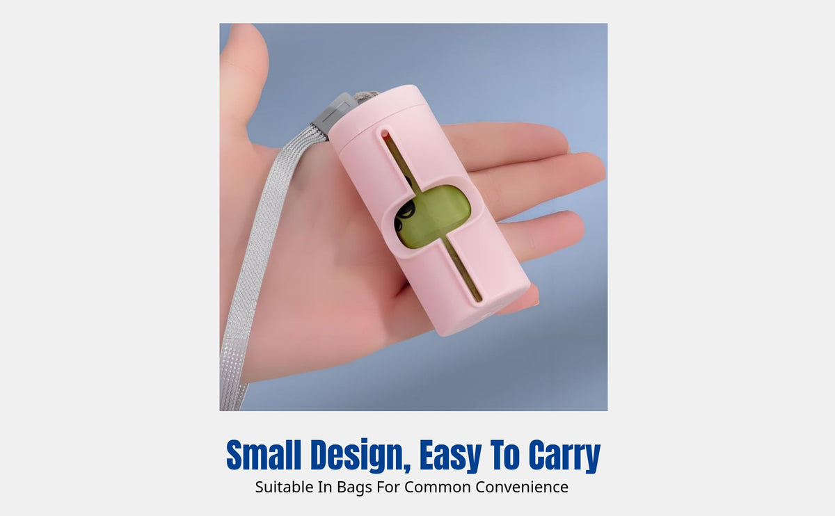 Mini Pet Waste Bag Dispenser, Sturdy Lightweight, Easy Tear, Portable Holder
