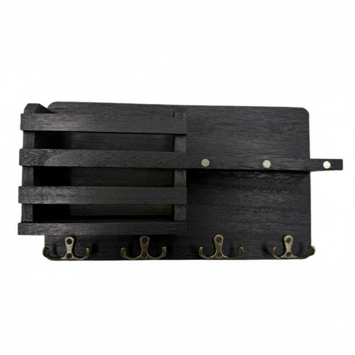 Multi-Functional Wall Mounted Key and Mail Holder Space Saving Entryway Shelf with Hooks Easy Installation for Hallway, Kitchen, Bedroom