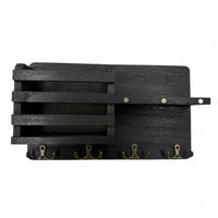 Multi-Functional Wall Mounted Key and Mail Holder Space Saving Entryway Shelf with Hooks Easy Installation for Hallway, Kitchen, Bedroom