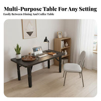 Foldable Folding Leg Dining Table Multi-Functional Portable Furniture Space-Saving Collapsible Surface Easy Setup for Apartment Dwellers, People with Small Areas, Living Room, Outdoor, Office, Kitchen