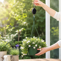 Retractable Plant Pulley Hanger for Hanging Baskets, Flower Pots, and Bird Cages - Heavy Duty Garden Hook