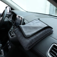 Highly Absorbent Drying Towel Microfiber Cloth, 600gsm Towel for Car Detailing and Cleaning Supplies, 40x60cm Dark Gray Bound Border Finish
