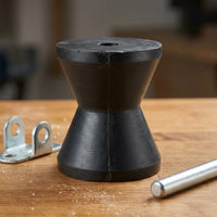Black Boat Haulage Bow Roller Spool-Shaped Rubber Haulage Roller Central Hole Marine Hardware Rounded