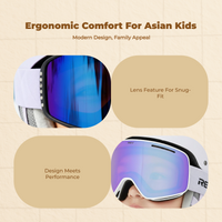 Kids Ski Goggles, OTG, Photochromic, Anti-Fog, UV