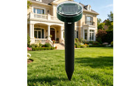 Outdoor Use High-Frequency Creature Repeller Weatherproof Solar Creature Repeller Weather Resistant Feline Repellent Device Waterproof for Garden, Yard, Farm