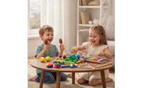 10 Pieces Wooden Music Percussion Toy Wooden Percussion Set Portable Tambourine for Young Children