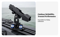 Adjustable Fishing Rod Holder Versatile Mounting Track Mount Fishing Rod Holder Large Easy-Grip Knob