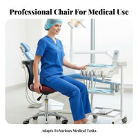 Height Adjustable Oral Health Assistant Stool with Armrest 360-Degree Swivel Oral Health Assistant Stool Ergonomic back/arm Support Medical Task Chair effortlessRolling Casters for Dentists, Doctors, Laboratory Technicians, Hospital, Laboratoryoratory