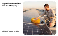 Easy to Replace Solar Panel Cleaning Brush Head High-Density Bristles Solar Panel Cleaning Brush Wear-Resistant Electric Scrubber Roller Head Long-Lasting for Maintenance Personnel, Professional Cleaners, Homeowners, Outdoor, Rooftops, Roofs