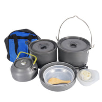 Camping Cookware Set with Kettle Kettle Heavy-Duty Frying Pan for Families, Picnics