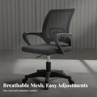 Height Adjustable Ergonomic rotating Chair effortlessRolling Casters Ergonomic Mesh Chair with Headrest Support Office Furniture Sturdy Construction for Students, gaming enthusiasts, Remote Workers, Dorm Room, Workstation