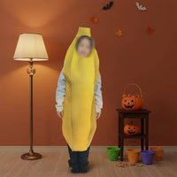 Full-Body Banana Costume Smooth Material Pull-on Banana Suit Halloween Costume Single-Color for Children