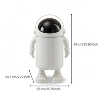 Playful Astronaut Trash Can Stylish Astronaut-Themed Trash Can Modern Space Themed Wastebasket Sturdy for Teens, Bedroom