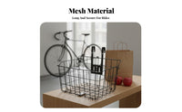 Portable Folding Bike Basket Large Capacity Collapsible Cycle Basket Easy Installation for Commuters, Grocery Shopping, Commuting