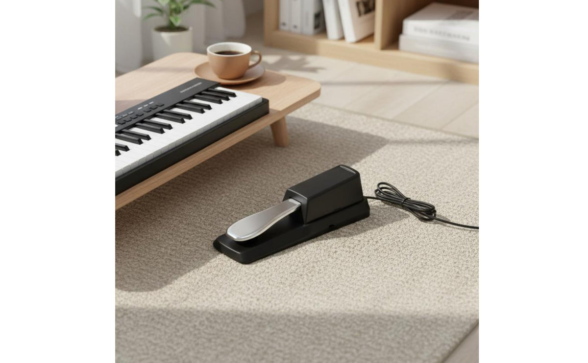 Polarity Switch Sustain Pedal Non-Slip Design Electronic Piano Pedal Classic Design Musical Instrument Accessory for Pianists, Keyboardists, Music Producers, Home Practice, Studio, Stage Performance