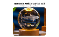 Three-Dimensional Crystal Ball Night Light Aesthetic Design Three-Dimensional Crystal Ball Lamp Gift Box Included Engraved Glass Night Light
