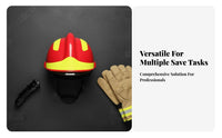 Retardant Firefighter Helmet Collision Resistant F2 Rescue Helmet Shock Absorbing Emergency Rescue Hard Hat Night Reflective Design for Firefighters, Firefighting, Accident Sites, Outdoor Operations