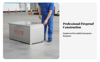 High Visibility Red Fire Sand Box Lidded Design Stainless Steel Fire Box Includes Shovel for Gas Station Personnel, Industrial Workers, Property Managers Plants, Factories, Warehouses, Construction Sites