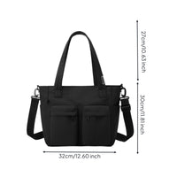 Utility Tote Bag with Pockets Multifunctional Tote Bag with Crossbody Strap Multiple Pocket Carryall for Commuters, Students, Work, Travel, School