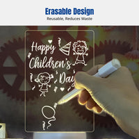 Acrylic Note Board, Transparent Light-Up Writing Board, Erasable Desktop Memo Pad for Home Office, Customizable Light-Up Board