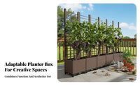 Easy Assembly Planter Box Climbing Frame Weather-Resistant Planter Box with Trellis Gardening Supply for Gardeners, Homeowners, Beginners, Courtyard, Garden, Patio, Balcony