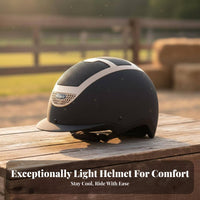 Adjustable Horse Riding Helmet Sparkling Breathable Equestrian Helmet Ventilated Speed Equestrian Hat for Adults, Beginner Riders