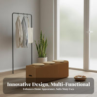 Space-Saving Accordion Bench Multi-Functional Low Stool foldable Design Hallway Seat Expandable for Apartment Dwellers, Homeowners, Interior Decorators, Entryway, Small Spaces, Bedroom, Living Room