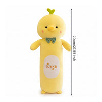 Chick Pillow with Bow Cute Chick Stuffed Stuffed Pillow Yellow Chicken Stuffed Animal Soft for Children, Bed, Bedroom