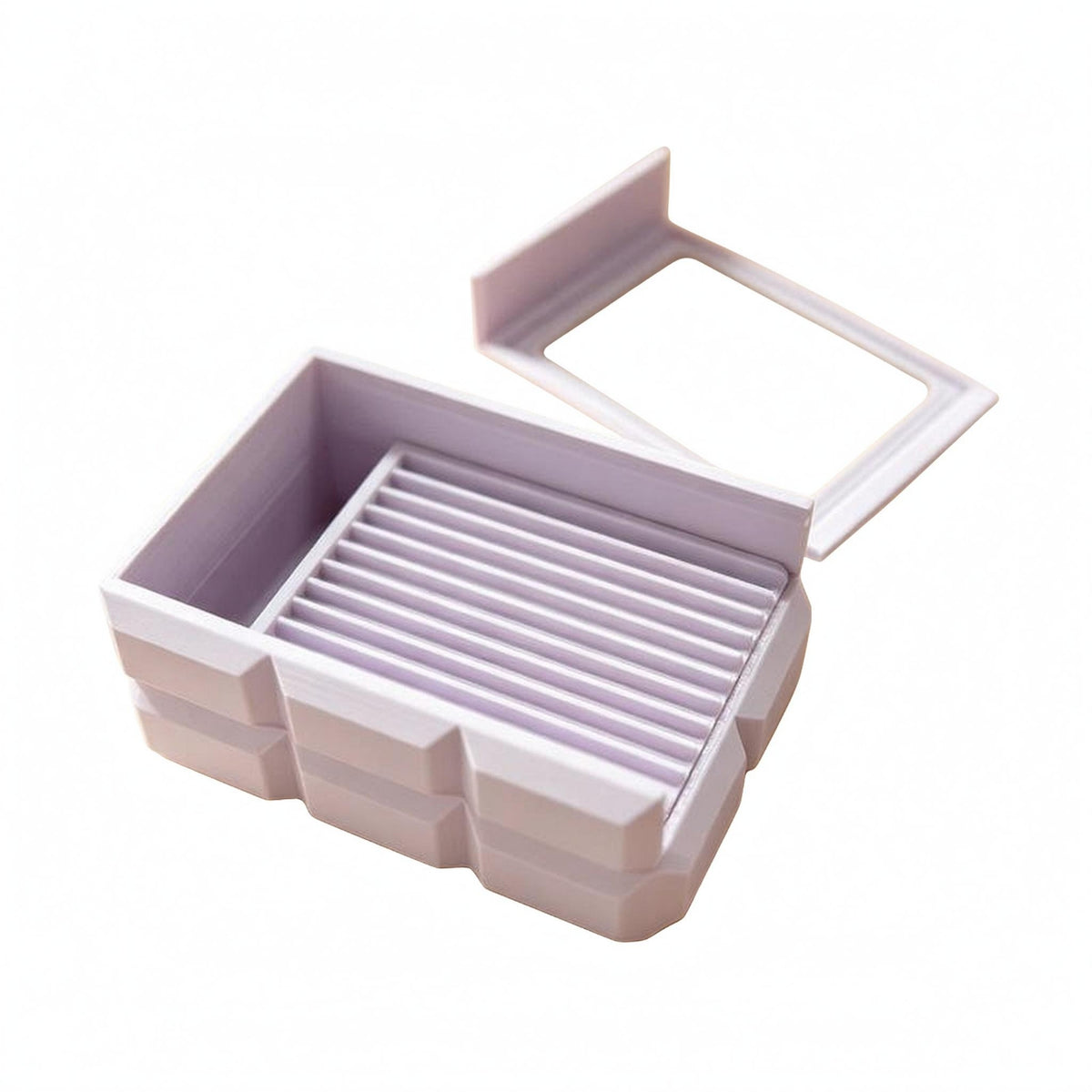 Plastic Storage Box Layered Design Rectangular Storage Box Pastel Finish