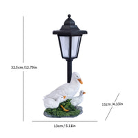 Solar Lamp with Bird Base Outdoor Garden Statue with Solar Light Figurine Sculpted for Gardeners, Patio, Pathway