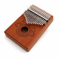 Wooden 17-Key Kalimba Easy to Play Kalimba with Tuning Hammer Comfortable 17-Key Thumb Piano Ergonomic for Hobbyists, Music Practice, Travel