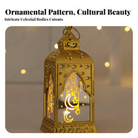 Ramadan Lantern Light Festive Atmosphere Arabic Hanging Lamp for Home Stylists, Families, Tabletop Decor, Living Room